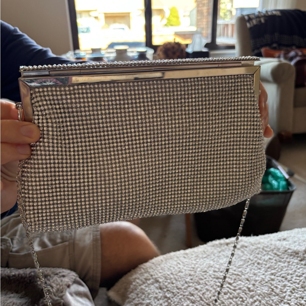 Chic Silver Rhinestone Clutch - Picture 3 of 4
